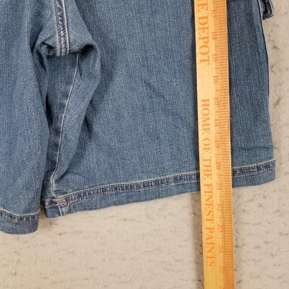 Wrangler Authentics Shorts Mens 38 Blue Denim Cargo Stretch Utility Pockets - Picture 10 of 15